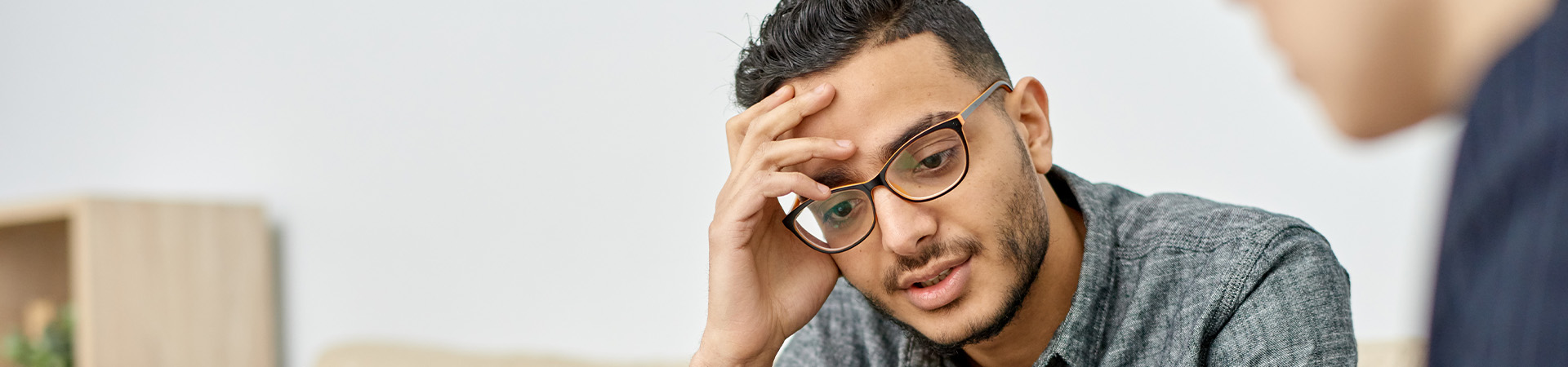 Man receiving mental health treatment