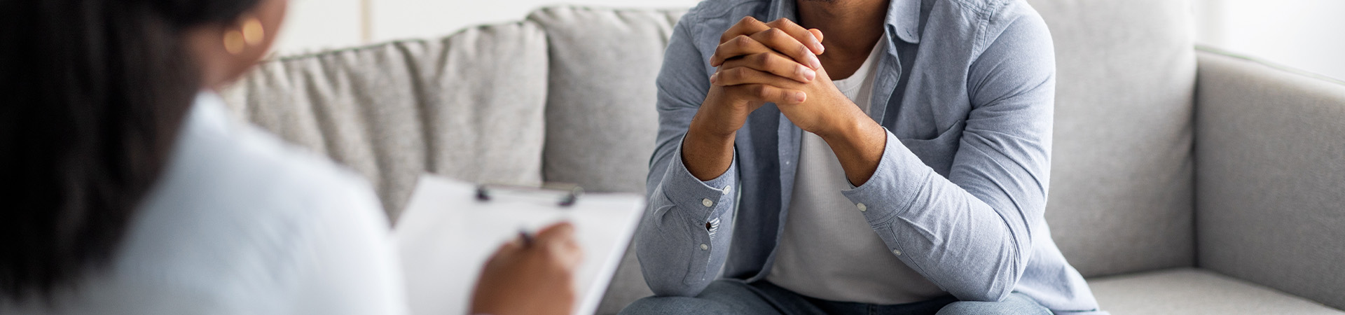 Man receiving psychiatric treatment