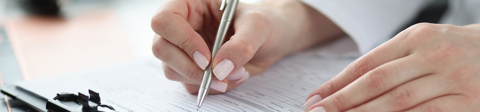 Filling out a medical assessment fom