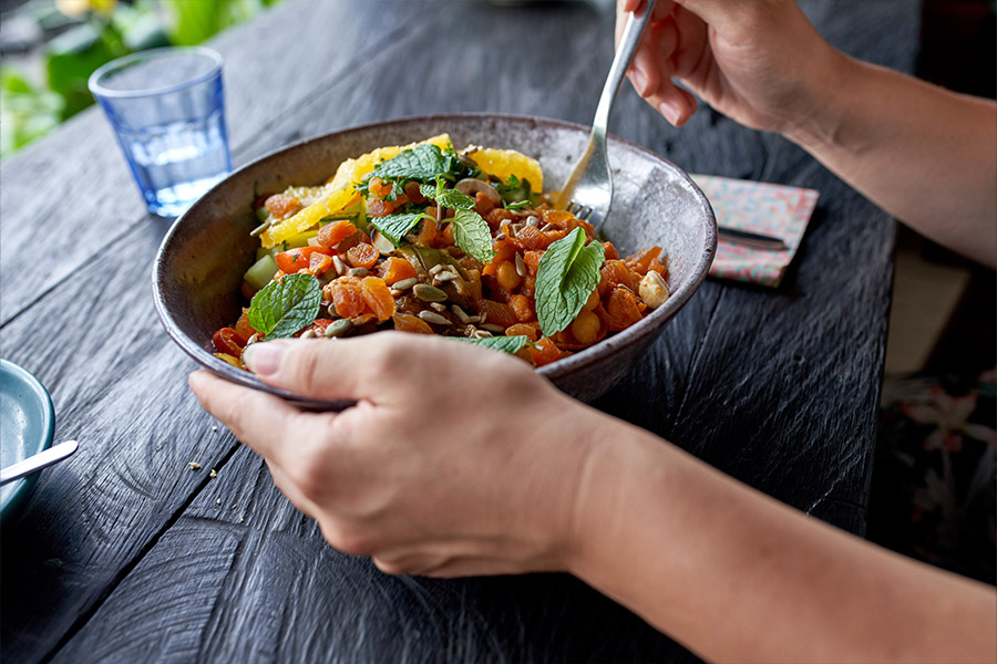 A nutritional, chef prepared meal provided at Abseil Heights.